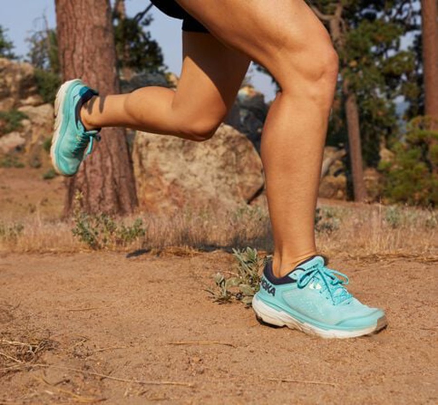 Trail Shoes Womens - Hoka One One Challenger ATR 6 - Blue/White - ATDKWRZ-04